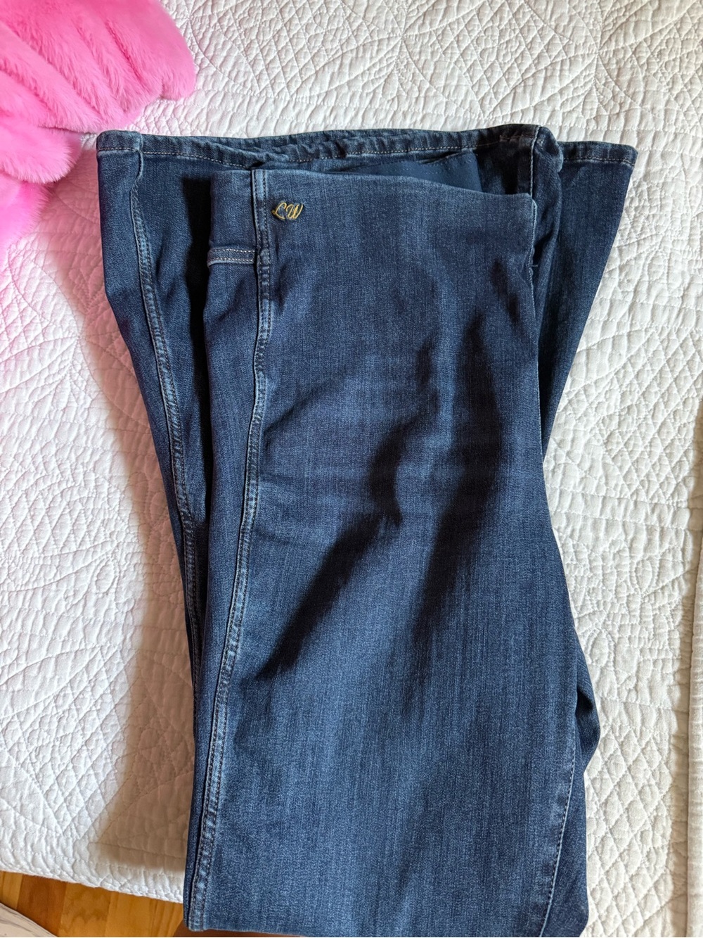 Wrangler Lainey Wilson High-Waist Dark Blue Flare Jeans for Women 34x34 - Picture 3 of 8